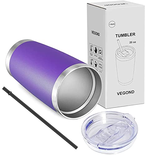 20oz Tumbler with Lid and Straw Stainless Steel Tumbler Cup Vacuum Insulated Double Wall Travel Coffee Mug Powder Coated Coffee Cup