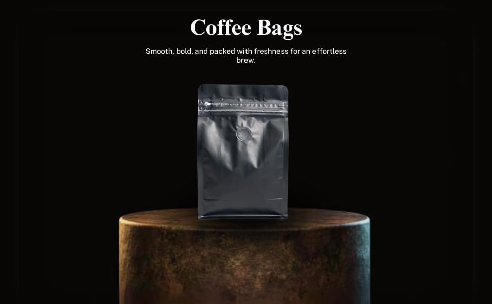 Premium Coffee Bags with Valve (100 Count)