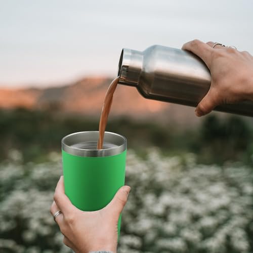 20oz Tumbler with Lid Stainless Steel Tumblers Insulated Mug Green 6P (6 Count)