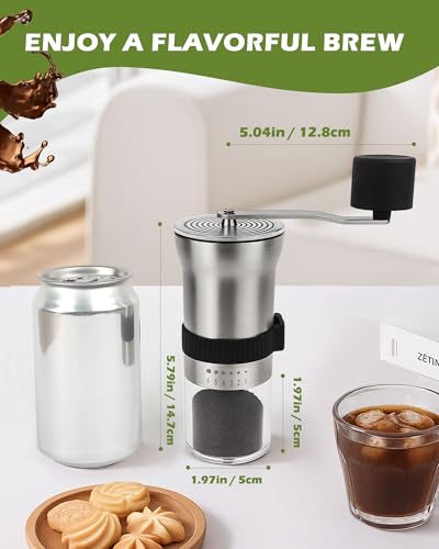 Manual Coffee Grinder with Stainless Steel Burr