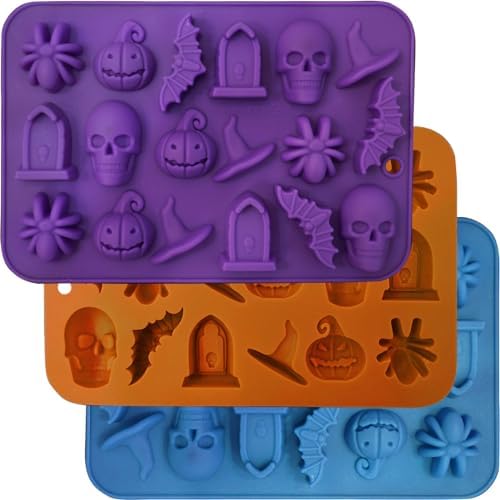 Halloween Molds Silicone for Chocolate 3 Pack