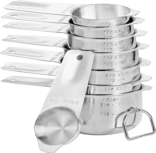 8 Pcs Stainless Steel Measuring Cups Set