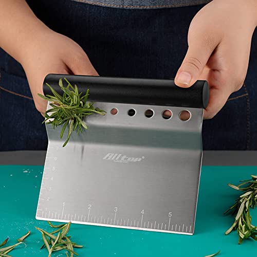 Bench Scraper & Chopper with Herb Stripper