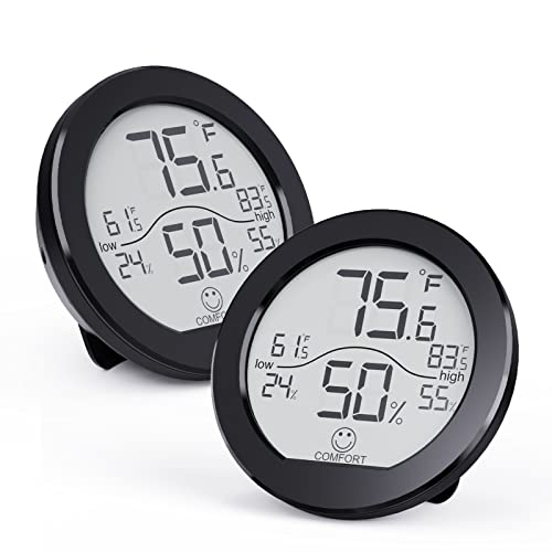 Indoor Digital Hygrometer Thermometer for Room Temperature Humidity Meter (2 Count)