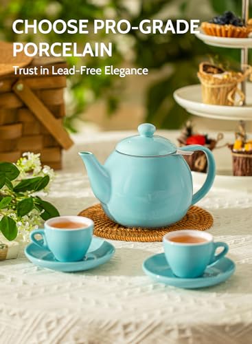 Teapot Porcelain Tea Pot with Stainless Steel Infuser