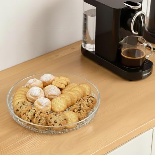 Luna - 2-Pack Acrylic Serving Tray (10" Dia.), Plastic Dinner Plates, Round Coffee Table Tray, Serving Platters for Cookie, Appetizer, Charcuterie, Snack, Dessert, Party Food Display (2 Count)