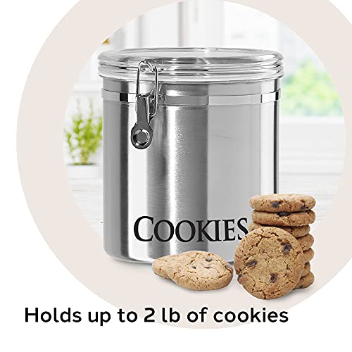Jumbo 8" Stainless Steel Cookies Clamp Canister