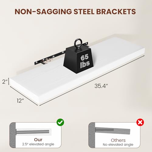 Deep Floating Shelves 36x12” Set of 2 (2 Count)