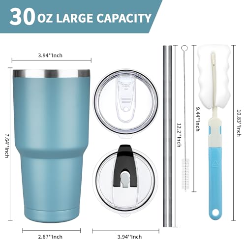 30 oz Tumbler with Lids and Straws