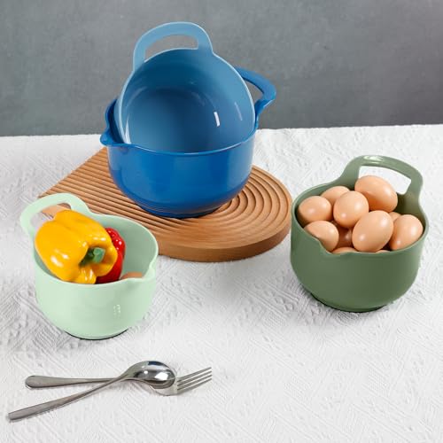 4 Pack Nesting Mixing Bowl with Pour Spout and Handle