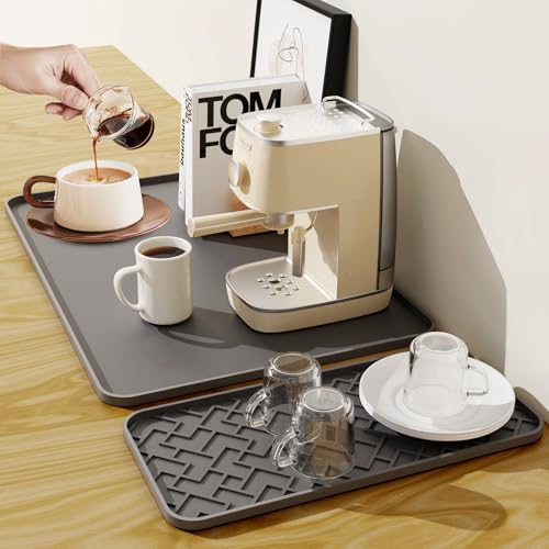 Coffee Mat 19" x 12" Silicone Coffee Bar Mat