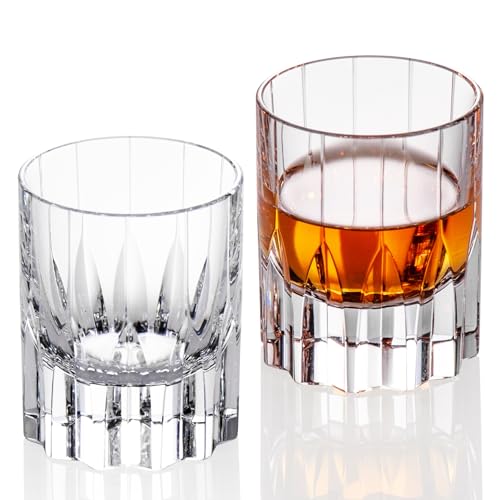 Crystal Whiskey Glasses Set of 2 Handcrafted Old Fashioned Glasses (2 Count)