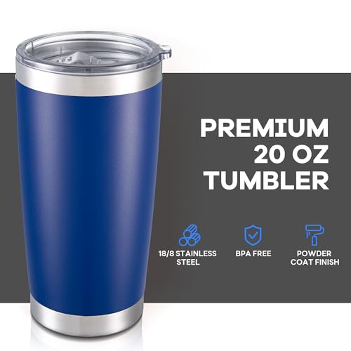 20 oz Tumbler with Lid Stainless Steel Insulated Tumblers Bulk Cups Mug (12 Count)