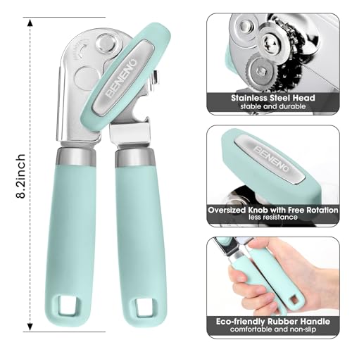 Heavy Duty Hand Can Opener Manual with Magnet Lid Remover