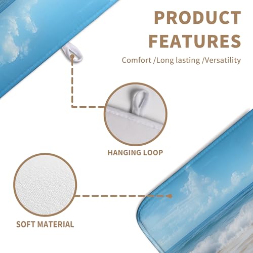 Summer Ocean Beach Blue Dish Drying Mat Sea Shell Starfish Large Kitchen Mat Dish Drying Pad Absorbent Dish Dryer Mat for Kitchen Countertops Microfiber Drainer Pad Dish Drying Rack Mat