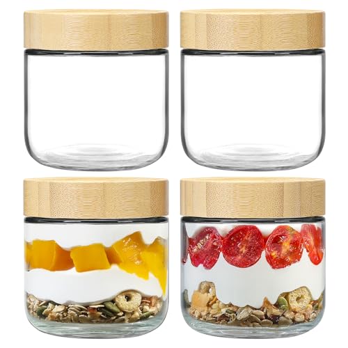 4 pack 10oz Glass jars with Airtight Lids