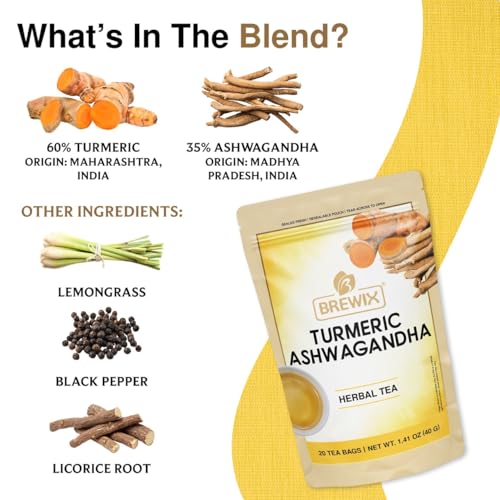 Turmeric Ashwagandha Herbal Tea Bags (20 Count)
