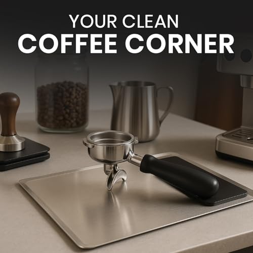 Coffee Grinder Tray with Tamping Mat