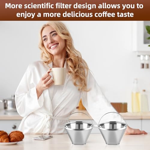 2Pk #4 Cone Reusable Coffee Filters (2 Count)