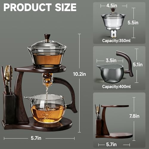 Lazy Gong Fu Tea Set Semi Automatic Magnetic Glass Teapot