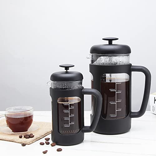 French Press 12 oz Coffee Tea Maker with Borosilicate Glass