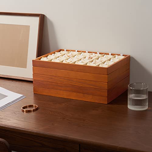 8 Line Wood Ring Storage Tray Jewelry Drawer Organizer Showcase Ring Earrings Display Holder