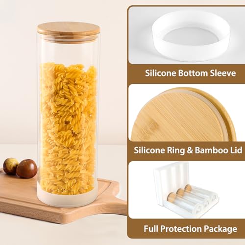 73oz Glass Spaghetti Pasta Containers for Pantry Organization (3 Count)