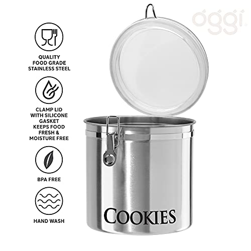 Jumbo 8" Stainless Steel Cookies Clamp Canister