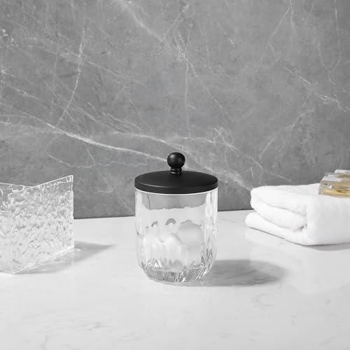 Glass Jar with Metal Lid for Bathroom Organization