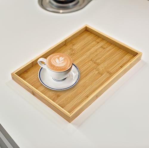 Natural Bamboo Serving Tray Platter 15.75 x 11 Rectangular