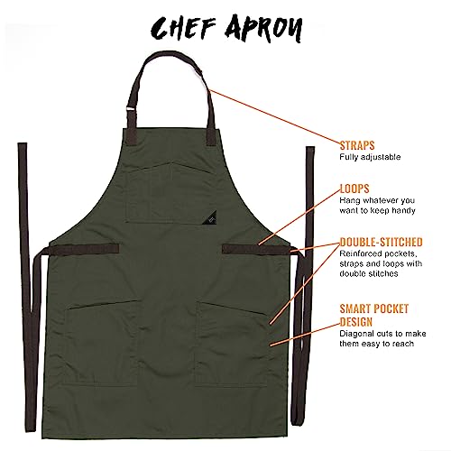 Chef Apron Professional Green Twill