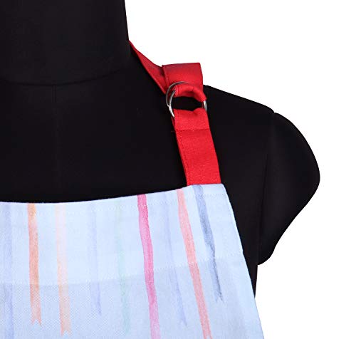 Aprons for Women Cotton Washable Breakfast Apron 27.5 x 33 Inches Adjustable Strap & Waist Ties for Baking Cooking Gardening Spring Apron