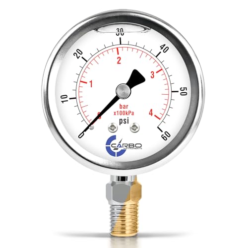 60 PSI Glycerin Liquid Filled Pressure Gauge