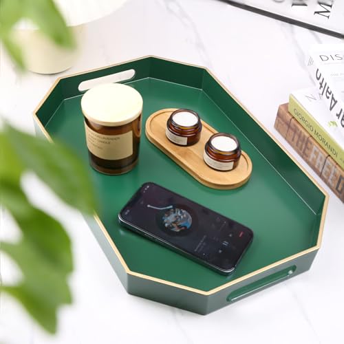 Green Decorative Tray with Handles