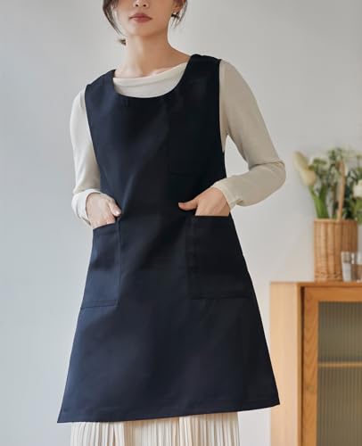 Unisex Cobbler Apron with 3 Deep Pockets Smock Vest Apron