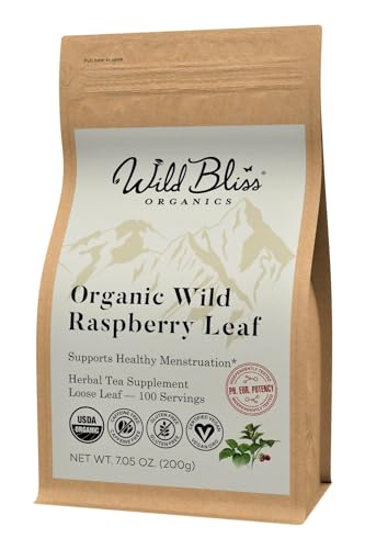 Organic Red Raspberry Leaf Tea Pregnancy and Menstrual Support (7.05 Ounce)