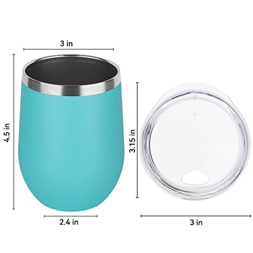 Stainless Steel Wine Tumbler Bulk with Lid (12 Count)