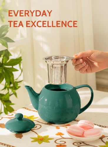 Porcelain Teapot 27 oz with Infuser for Loose Leaf Tea