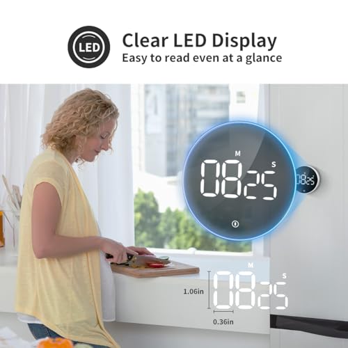 Digital Magnetic Kitchen Timer & Stopwatch with LED Display
