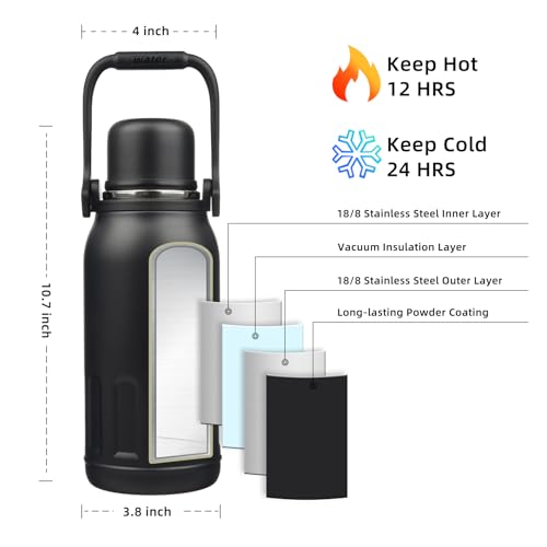 Stainless Steel Insulated Bottle with Handle & Strap