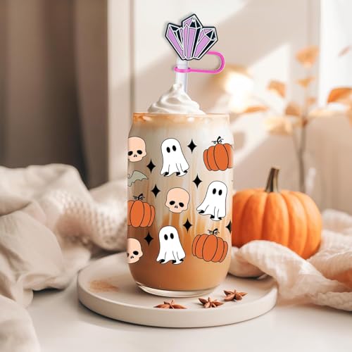 16PCS Halloween Straw Toppers for Stanley Cup (16 Count)