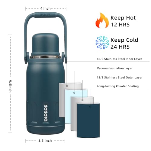 Stainless Steel Insulated Bottle with Handle & Strap