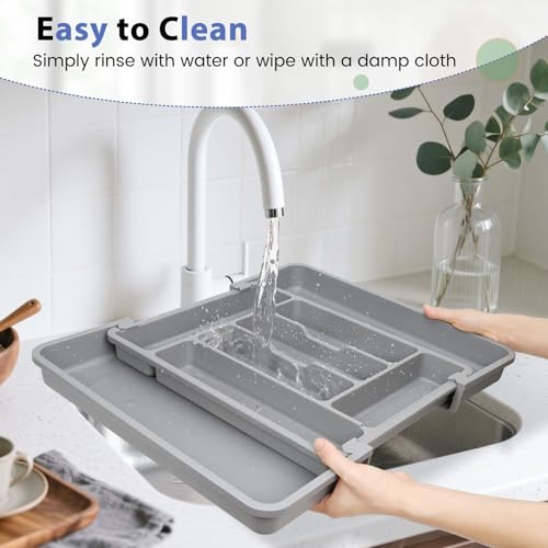 Large Silverware Organizer Tray for Kitchen Drawer Utensils Thicker