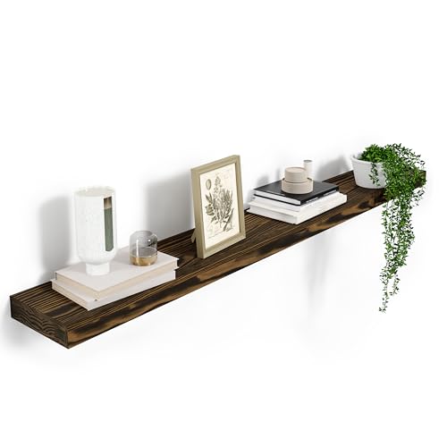 72'' Pine Wood Floating Shelf for Wall