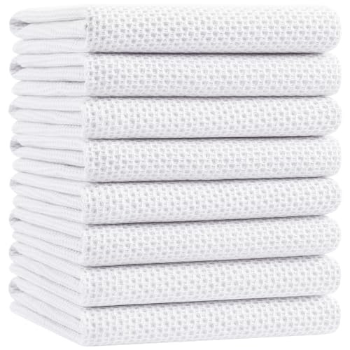 100% Cotton Oversized Waffle Weave Kitchen Towels 8 (8 Count)