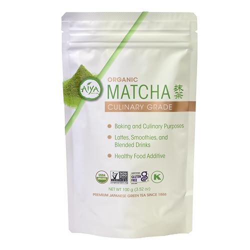 Aiya Certified USDA Organic Culinary Grade Matcha Green Tea Powder (3.5 Ounce)