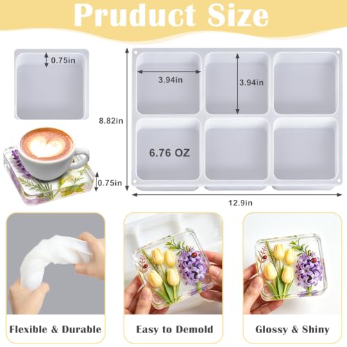 Deep Coaster Resin Molds Silicone