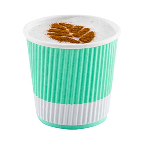 Ripple Wall Coffee Cups 500 Count 4 Ounce Insulated Light Green Paper Cups