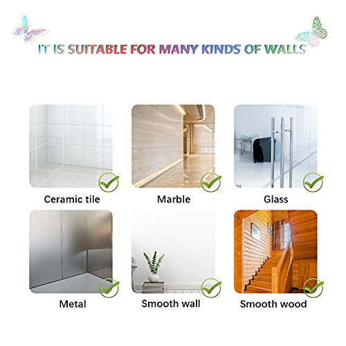 3D Butterfly Wall Decor 48 Pcs Laser Butterfly Birthday Decoration (48 Count)