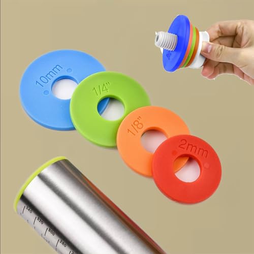 Adjustable Rolling Pin 3 Set and Silicone Baking Pastry Mat Silicone Bush Set